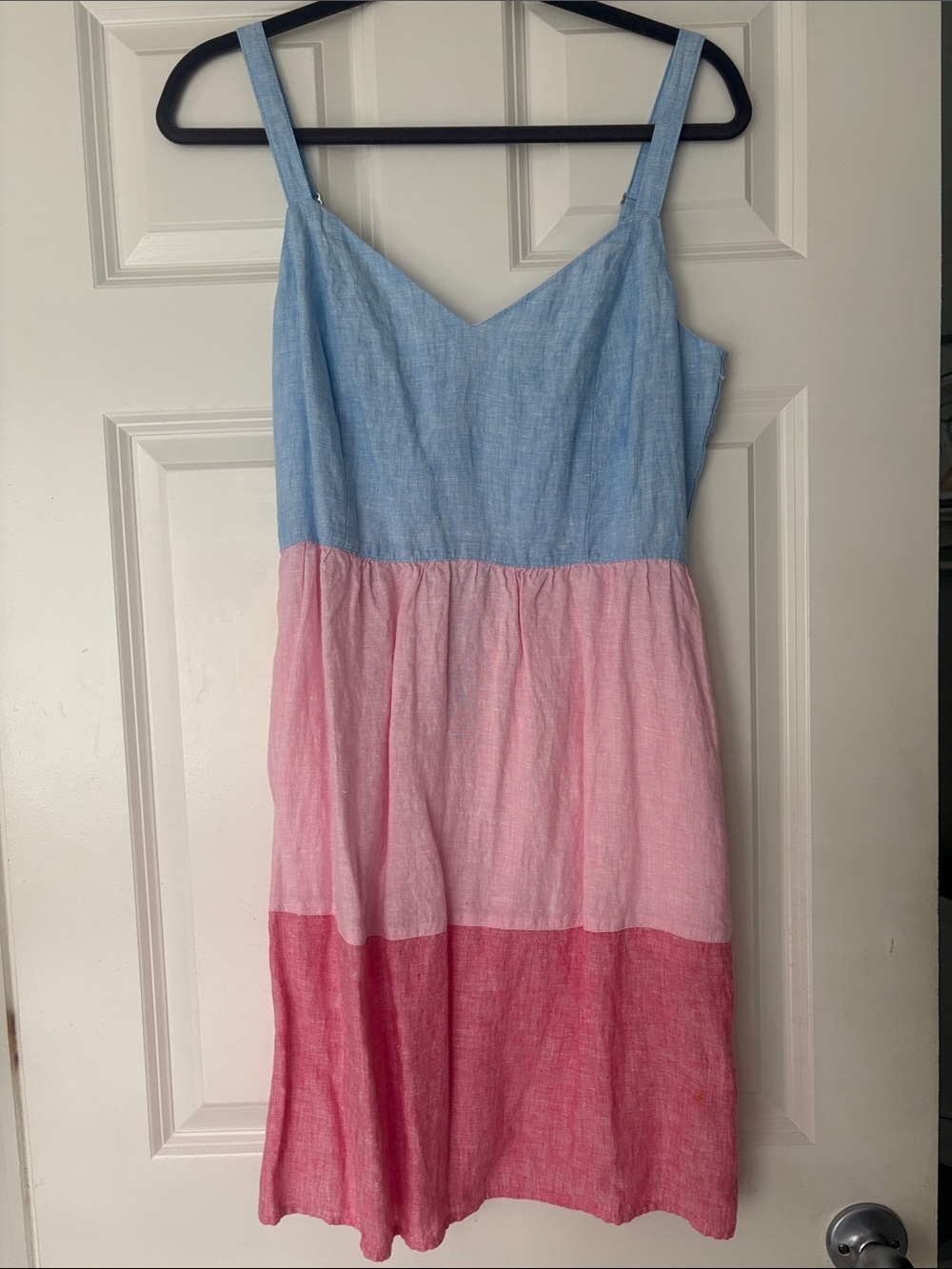 Cynthia Rowley Blue, Light Pink & Dark Pink Tiered Midi Dress